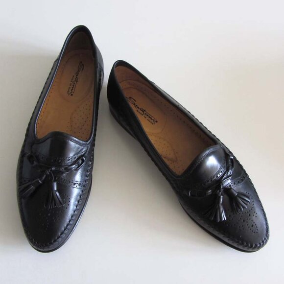 new SANTONI blk toe medallion tassel loafers 11 B shoes Italy main image 6